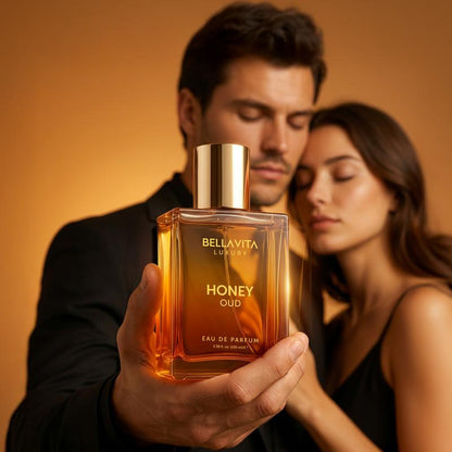 Bell Air Luxury's Honey Oud | Eau de Parfum 100ml (3.4 fl oz) | Patchouli, Vanilla, Bergamot | Floral & Spicy | Made with Clean & Vegan Essentials Oils | Cruelty Free Fragrance Perfume
