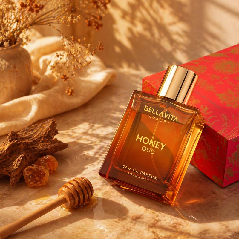 Bell Air Luxury's Honey Oud | Eau de Parfum 100ml (3.4 fl oz) | Patchouli, Vanilla, Bergamot | Floral & Spicy | Made with Clean & Vegan Essentials Oils | Cruelty Free Fragrance Perfume