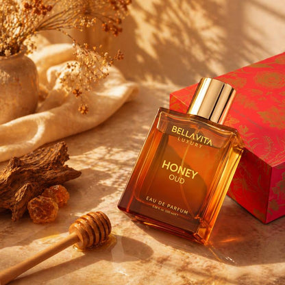 Bell Air Luxury's Honey Oud | Eau de Parfum 100ml (3.4 fl oz) | Patchouli, Vanilla, Bergamot | Floral & Spicy | Made with Clean & Vegan Essentials Oils | Cruelty Free Fragrance Perfume